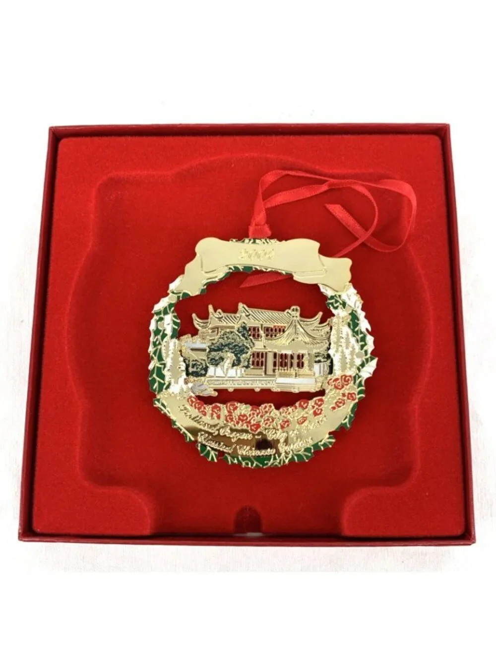 The Portland Ornament Classical Chinese Garden 2004 24k Gold Plated